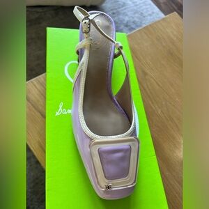 Sam Edelman Purple and Cream Slingback Heels